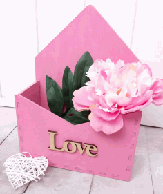 Envelope Flower Box For Laser Cut Free DXF File