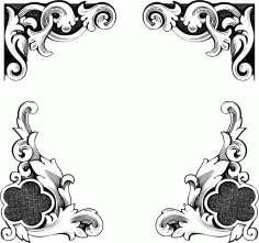 European Classic Lace Border For Laser Cut Free Vector File