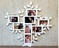 Family Tree Picture Frame For Laser Cutting Free Vector File