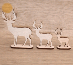 Fawn Deer Wooden Ornament For Laser Cut Free DXF File