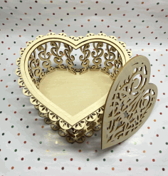 Filigree Heart Gift Box Laser Cut Free Vector File, Free Vectors File