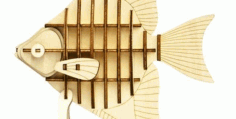 Fish Puzzle Plan For Laser Cut Free DXF File, Free Vectors File