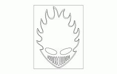 Flames Skull Free DXF File