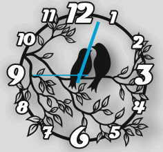 Floral Bird Clock For Laser Cut Free Vector File