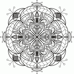 Floral Mandala Design For Laser Cut Free Vector File