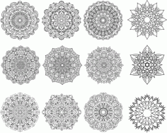 Floral Mandala Ornament For Laser Cut Free Vector File