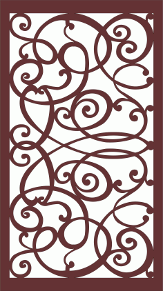 Floral Room Divider Seamless Screen Panel For Laser Cutting Free DXF File