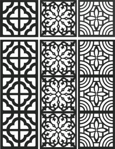 Floral Screen Patterns Design 108 Free DXF File