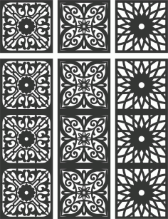 Floral Screen Patterns Design 112 Free DXF File