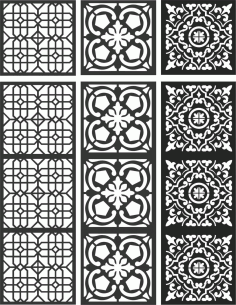Floral Screen Patterns Design 113 Free DXF File