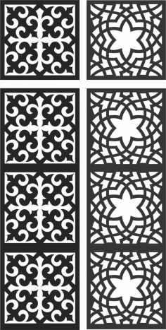 Floral Screen Patterns Design 120 Free DXF File