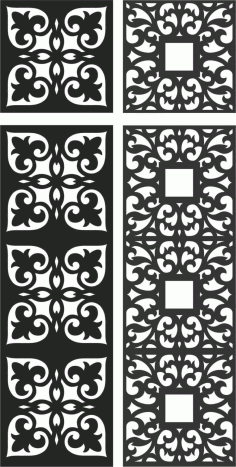 Floral Screen Patterns Design 123 Free DXF File