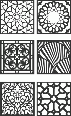 Floral Screen Patterns Design 127 Free DXF File