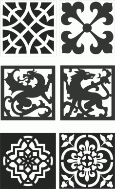 Floral Screen Patterns Design 129 Free DXF File
