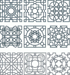 Floral Screen Patterns Design 130 Free DXF File