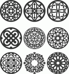 Floral Screen Patterns Design 132 Free DXF File