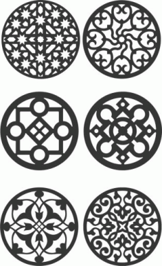 Floral Screen Patterns Design 137 Free DXF File