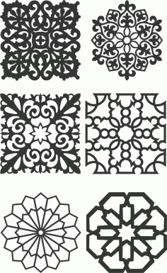 Floral Screen Patterns Design 146 Free DXF File