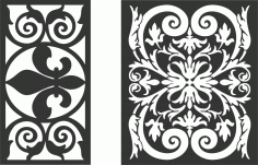Floral Screen Patterns Design 24 Free DXF File