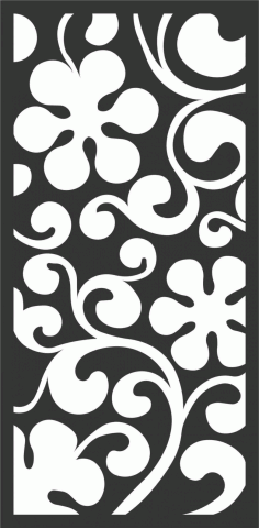 Floral Screen Patterns Design 58 Free DXF File