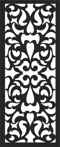 Floral Screen Patterns Design 70 Free DXF File