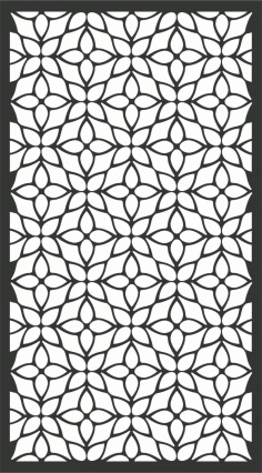 Floral Screen Patterns Design 73 Free DXF File