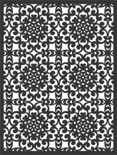 Floral Screen Patterns Design 8 Free DXF File