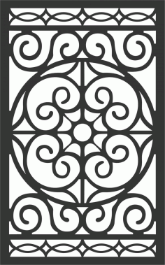 Floral Screen Patterns Design 84 Free DXF File