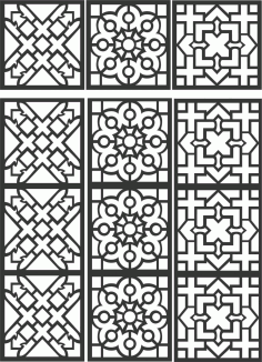 Floral Screen Patterns Design 97 Free DXF File