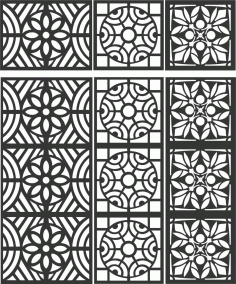 Floral Screen Patterns Design 98 Free DXF File