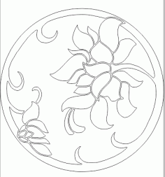 Flower Design Art Free DXF File