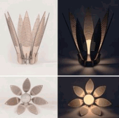 Flower Lamp For Laser Cut Free Vector File, Free Vectors File