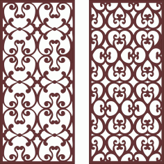 Flower Screen Patterns Set For Laser Cutting Free DXF File