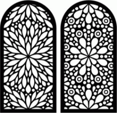 Flower Shaped Window Pattern For Laser Cut Cnc Free Vector File