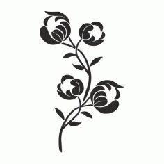 Flower Stencil Silhouette Carving Pattern Free DXF File