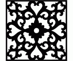 Flower Wall Border Stencil Template Free DXF File
