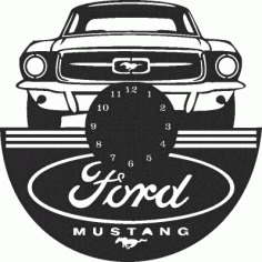 Ford Mustang Wall Clock Free Vector File