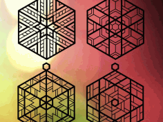 Four Stained Glass Inspired Ornaments For Laser Cut Free Vector File