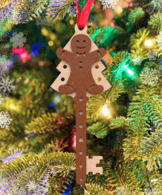 Gingerbread Man Christmas Tree Toy Laser Cut Free Vector File