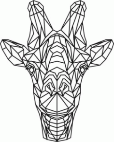 Giraffe Head 3d Murals Laser Cut Plasma Decal Free DXF File