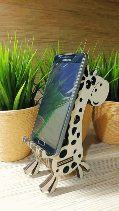 Giraffe Shaped Phone Standfor Laser Cut Free Vector File