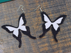 Glitter Paper Butterfly Earring Design Foam Sheet Earrings Laser Cut Free Vector File