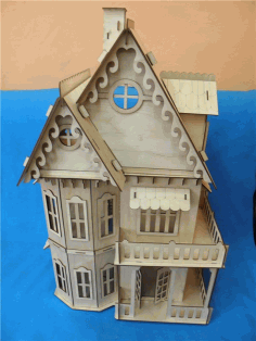 Gothic House Mini Two Floor Dollhouse For Laser Cut Free DXF File