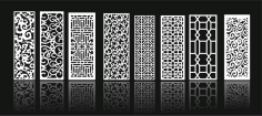 Grill Design Pattern Design Decoration Screens Set For Laser Cut Free Vector File, Free Vectors File