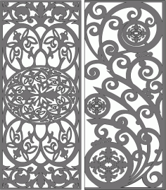 Grill Panel For Room Divider Set For Laser Cutting Free DXF File