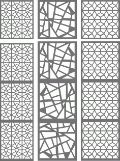 Grill Seamless Patterns Set For Laser Cutting Free DXF File