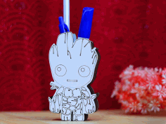 Groot Character Pencil Box Pen Holder Gift For Kids Laser Cut Free Vector File