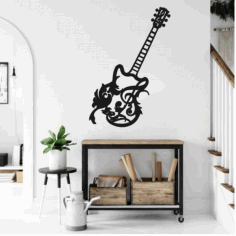 Guitar Metal Wall Art Gift For Guitar Player Free Vector File