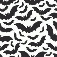Pattern With Bats Vector Art Free DXF File