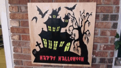 Spooky House Sign Free DXF File